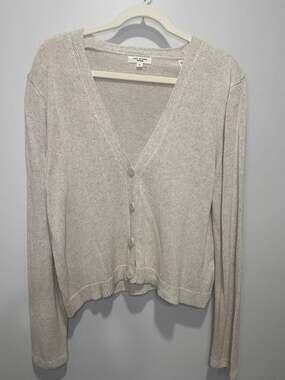 Max Studio London Women's Linen Blend Button-Front Cardigan, Sz XL